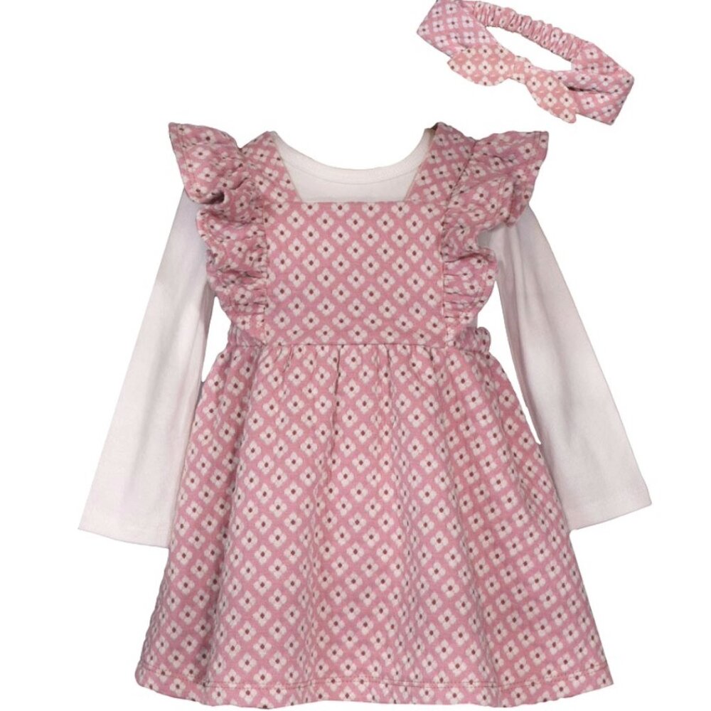 NEW Bonnie Jean New Girls Size 12M-6X Pink Ruffle Jumper Dress